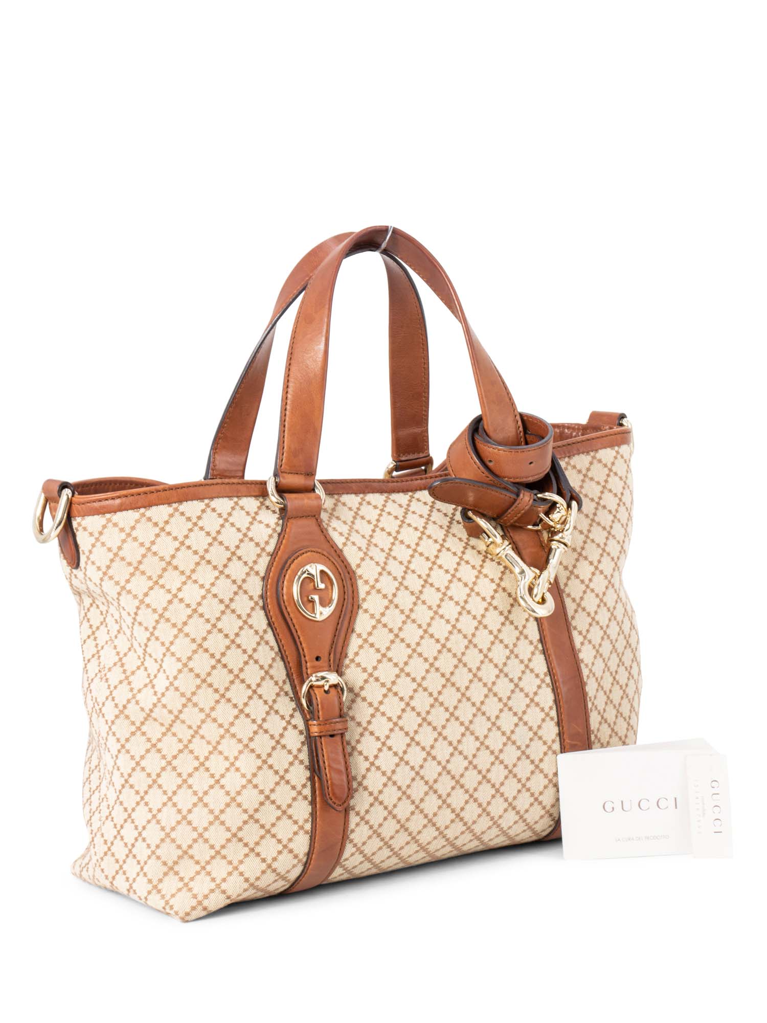 Gucci GG Monogram Shopper Bag Brown-designer resale