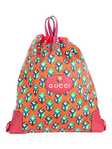 Gucci GG Neo Vintage Drawstring Backpack Red-designer resale