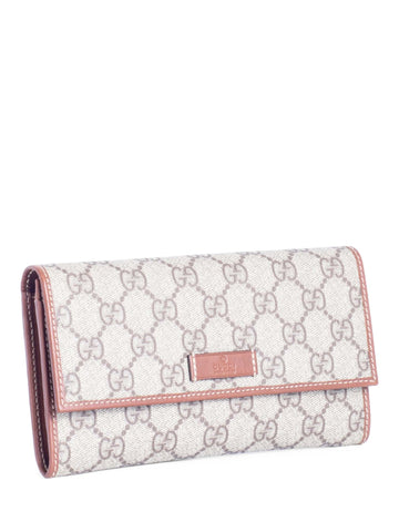 Gucci GG Supreme Continental Long Wallet Brown-designer resale