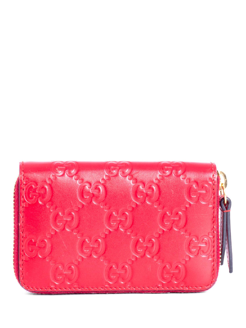 Gucci GG Supreme Embossed Leather Wallet Red-designer resale