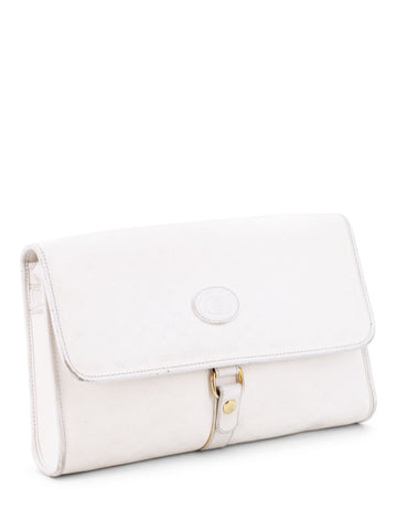 Gucci GG Supreme Flap Messenger Bag White-designer resale