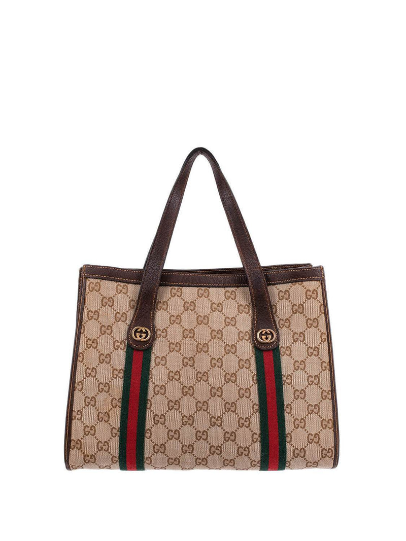 Gucci GG Supreme Hand Painted Web Stripe Bag Beige-designer resale