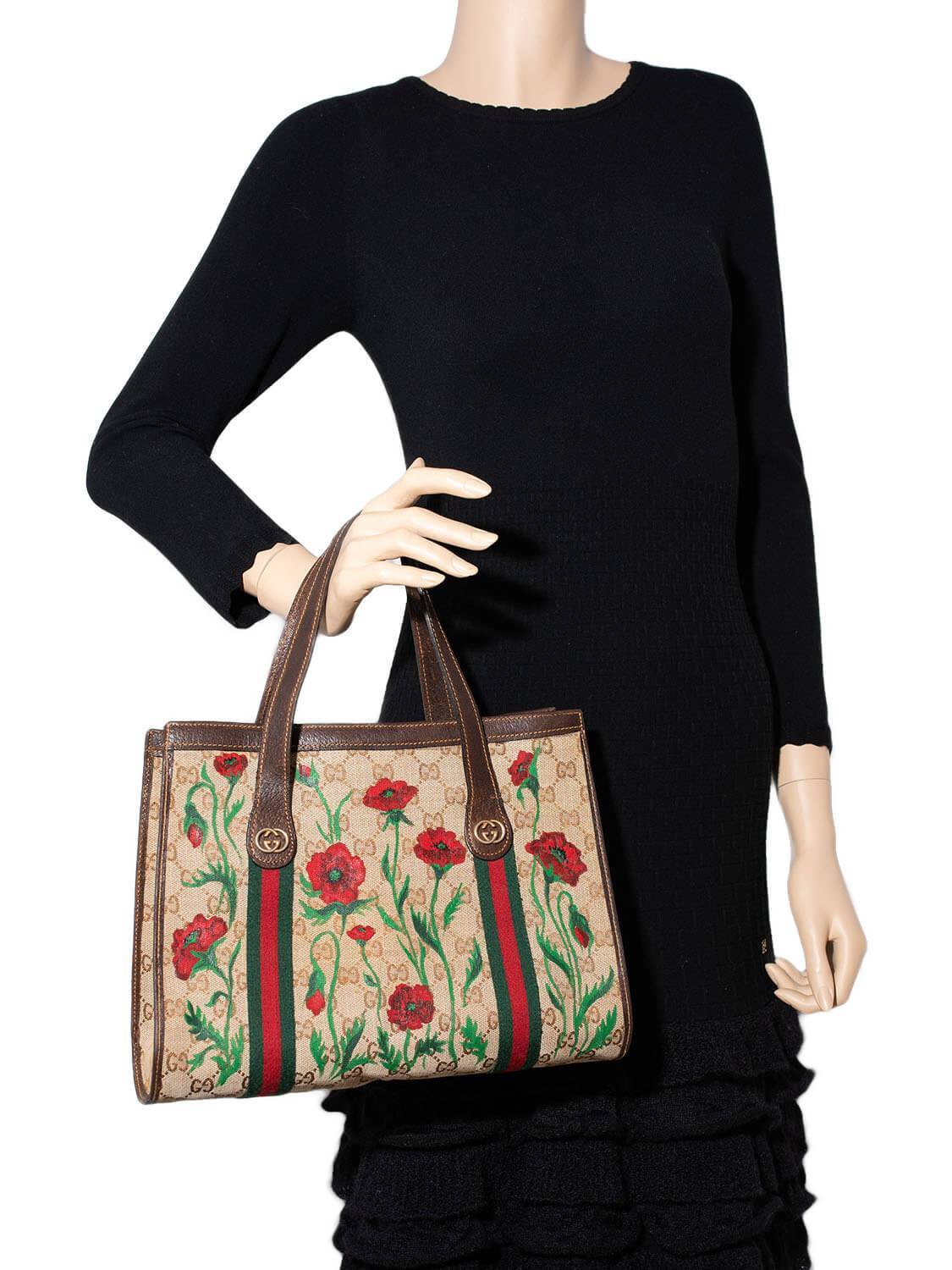 Gucci GG Supreme Hand Painted Web Stripe Bag Beige-designer resale