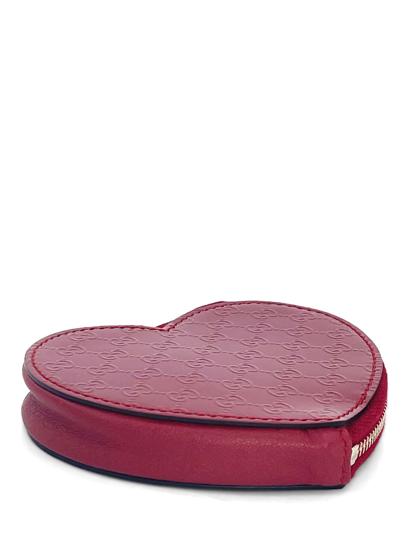 Gucci GG Supreme Heart Shaped Coin Pouch Red-designer resale