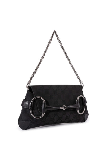 Gucci GG Supreme Horsebit Bag Black-designer resale