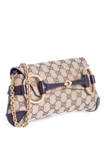 Gucci GG Supreme Horsebit Pochette Bag Brown-designer resale