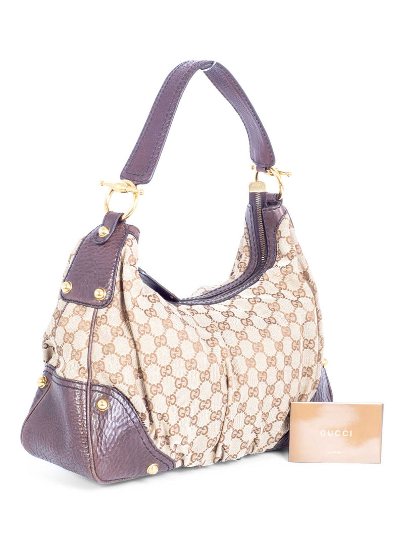 Gucci Beige/Brown GG Canvas and Leather Charmy Hobo Gucci