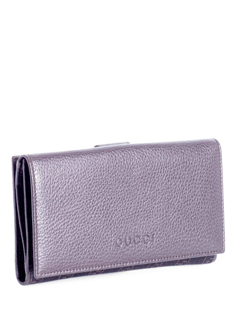 Gucci GG Supreme Leather Canvas Flap Wallet Brown-designer resale
