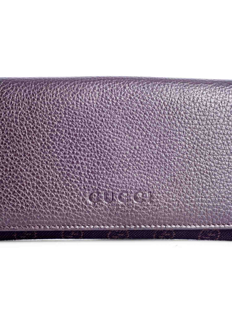 Gucci GG Supreme Leather Canvas Flap Wallet Brown-designer resale