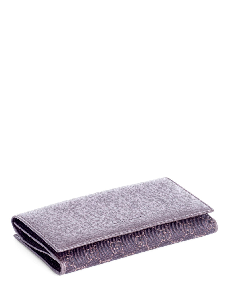 Gucci GG Supreme Leather Canvas Flap Wallet Brown-designer resale