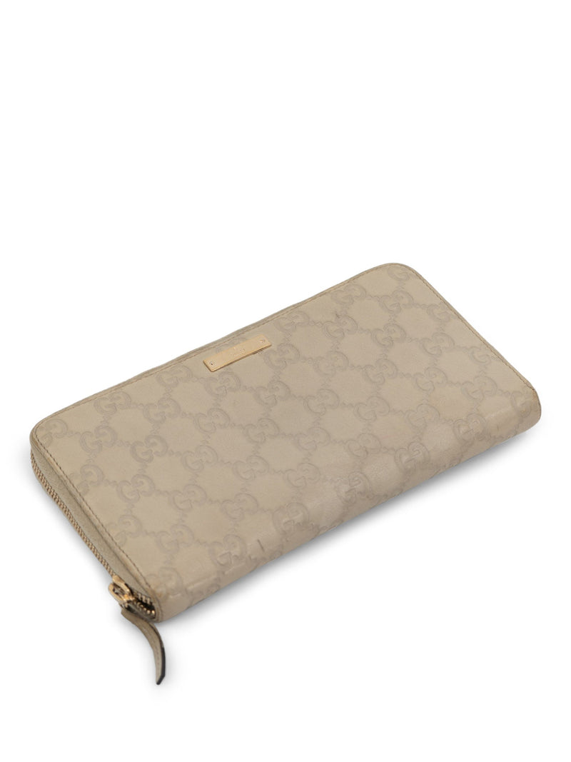 Gucci GG Supreme Leather Continental Zip Wallet Ivory-designer resale