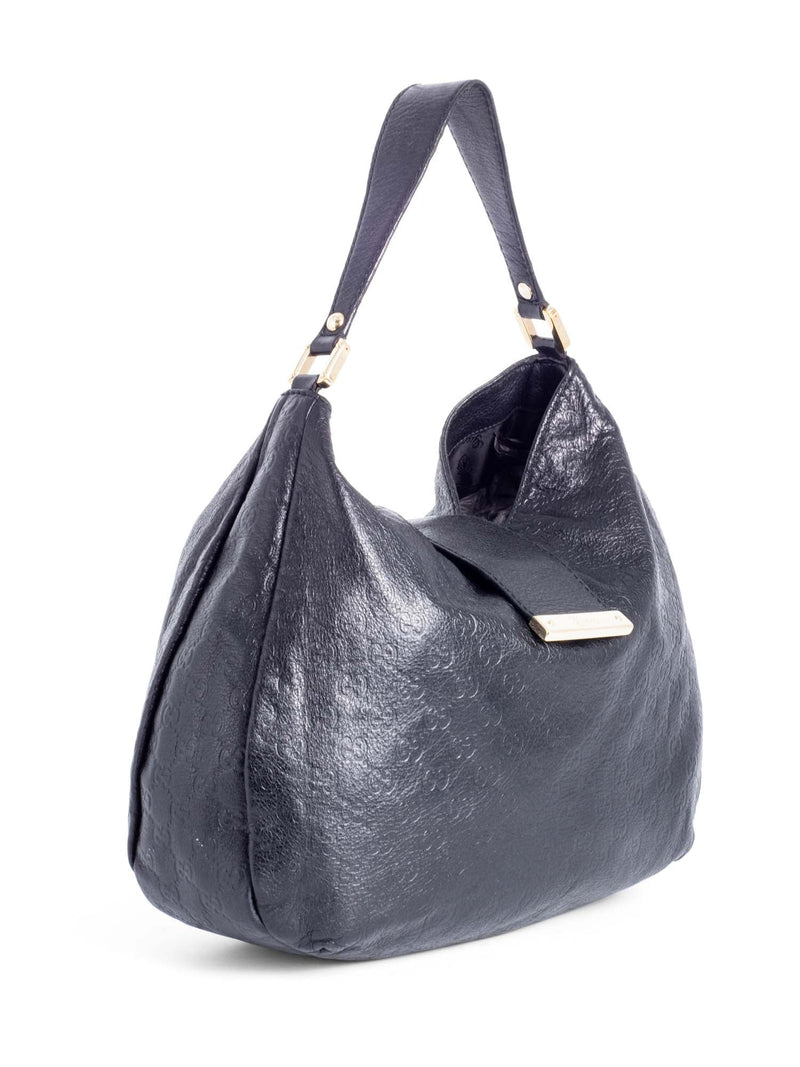 Gucci GG Supreme Leather Hobo Bag Black-designer resale