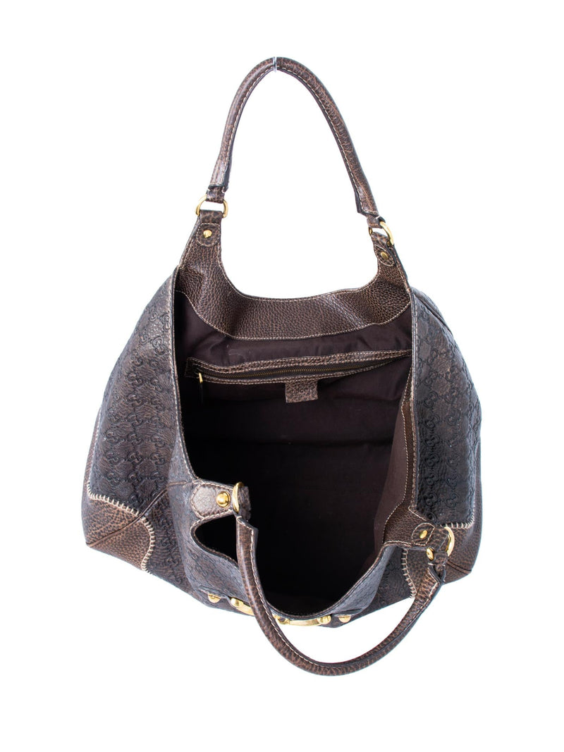 Gucci GG Supreme Leather Horsebit Large Shopper Bag Brown-designer resale