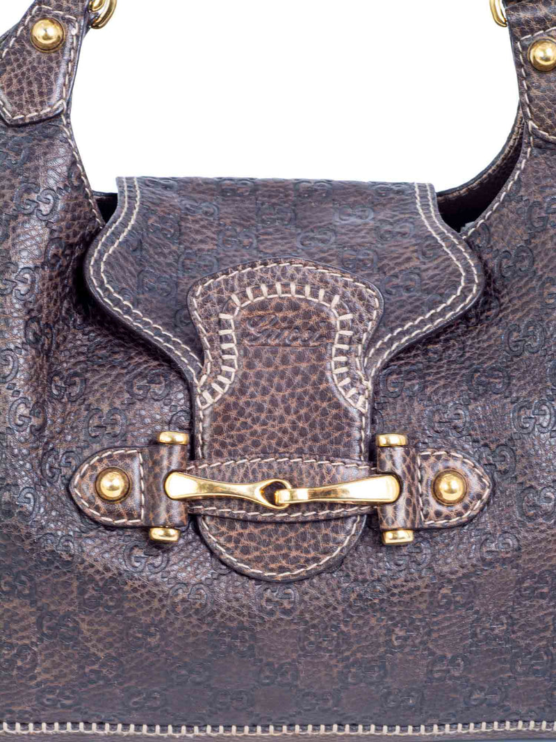 Gucci GG Supreme Leather Horsebit Large Shopper Bag Brown-designer resale