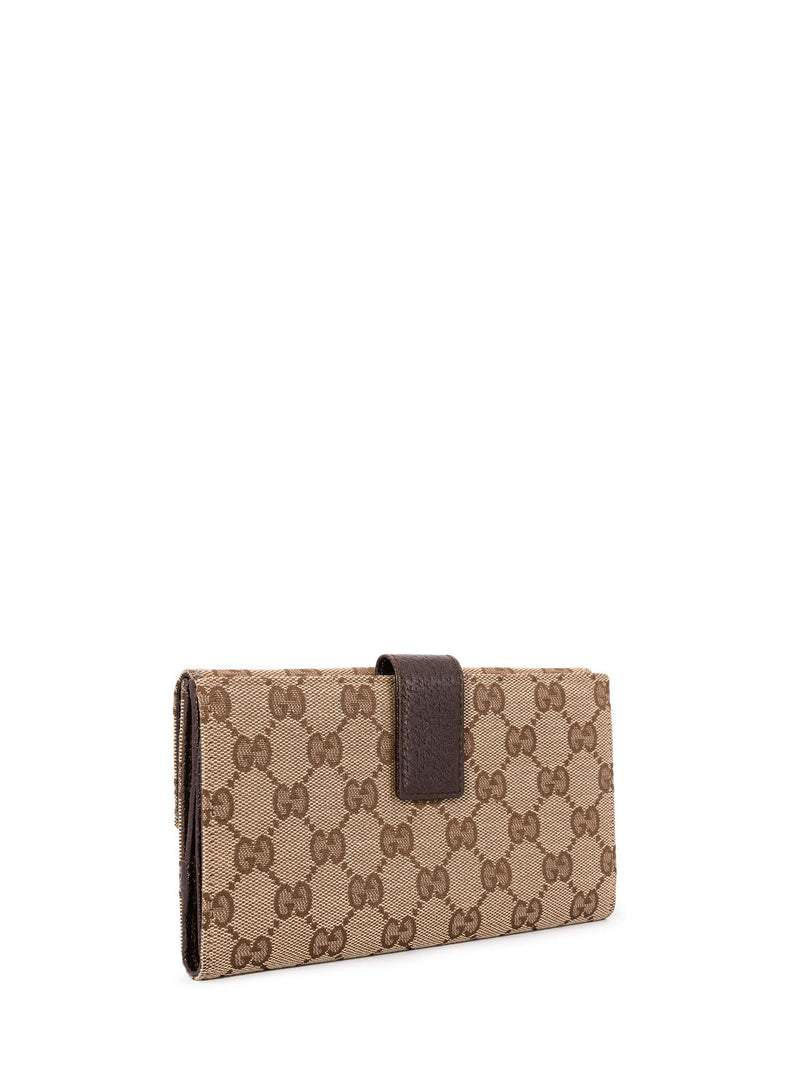 Gucci GG Supreme Monogram Continental Wallet Brown-designer resale