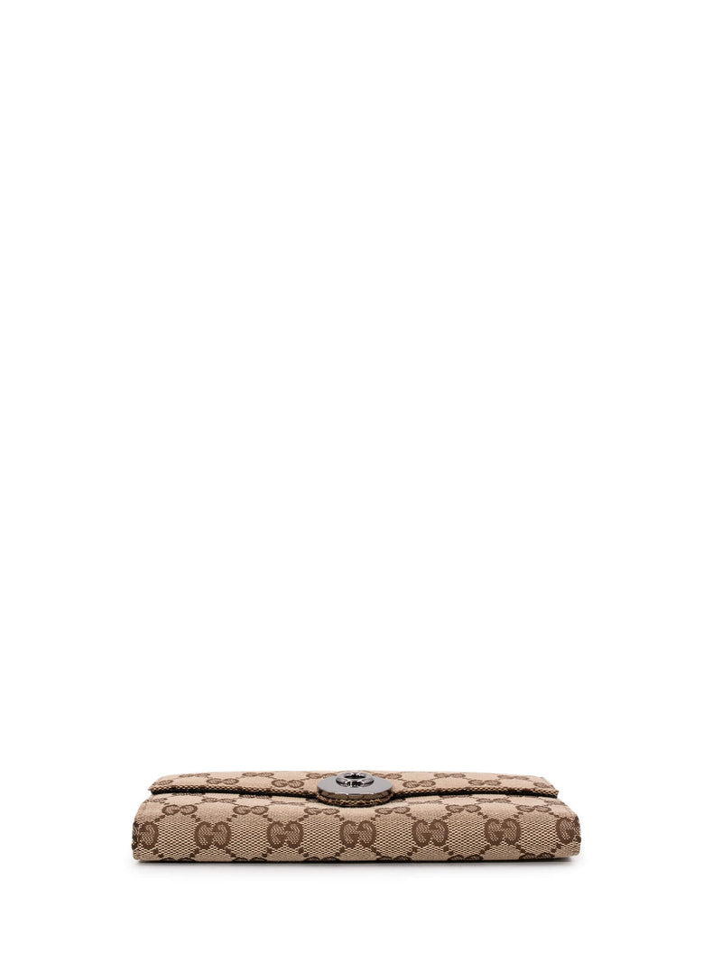 Gucci GG Supreme Monogram Continental Wallet Brown-designer resale