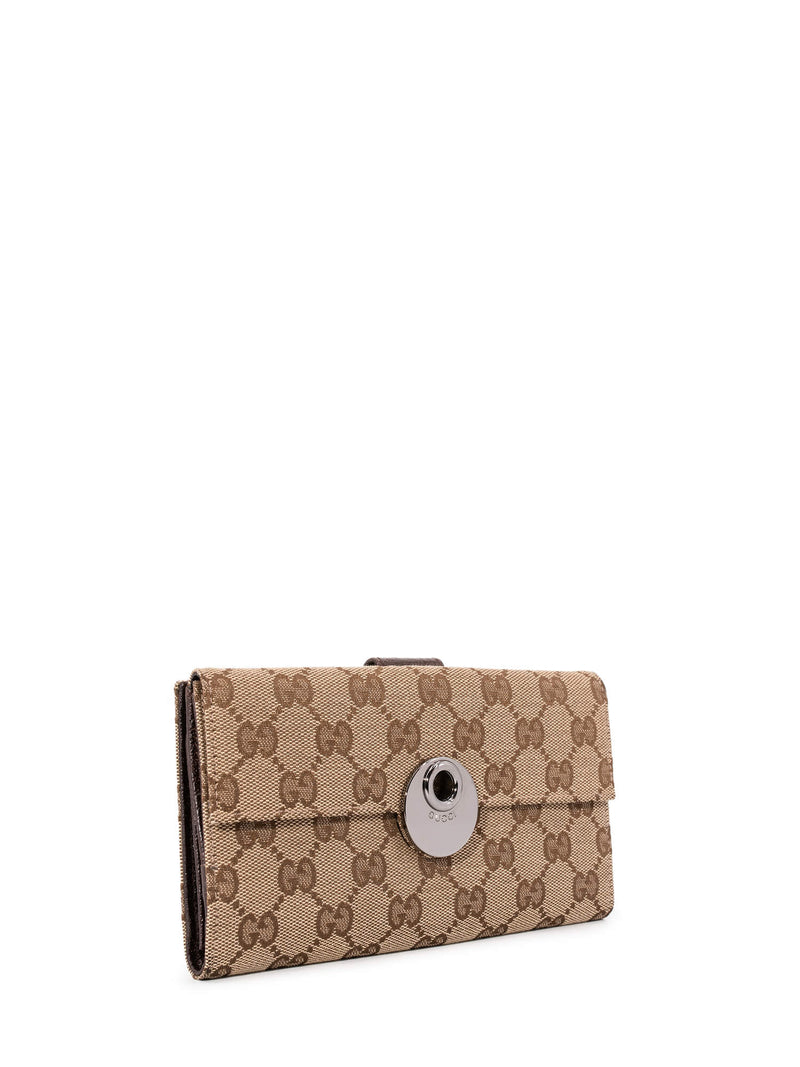 Gucci GG Supreme Monogram Continental Wallet Brown