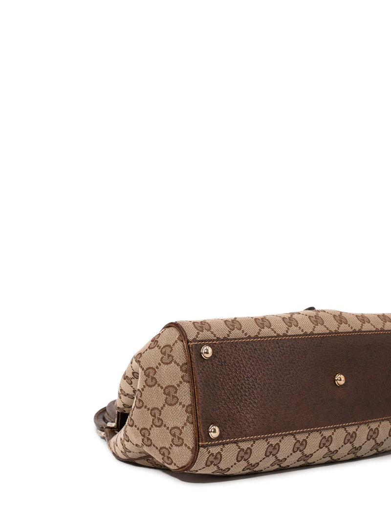 Gucci GG Supreme Monogram Jackie O Hobo Bag Brown-designer resale