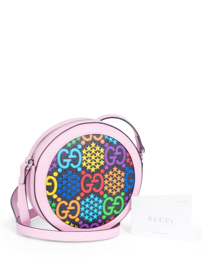 Gucci GG Supreme Monogram Psychedelic Round Messenger Bag Pink-designer resale