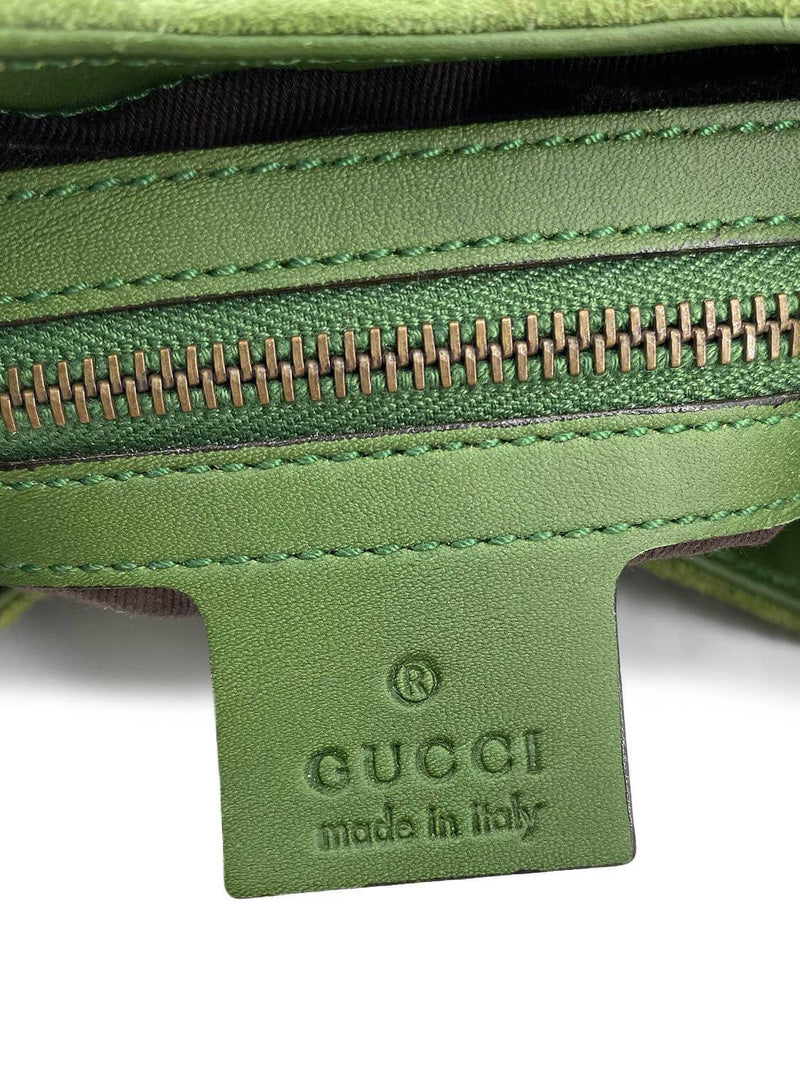 Gucci GG Supreme Monogram Small Hobo Bag Green-designer resale