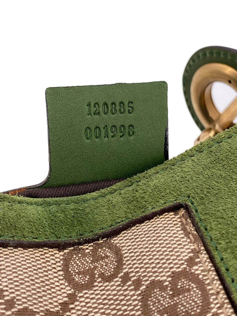 Gucci GG Supreme Monogram Small Hobo Bag Green-designer resale
