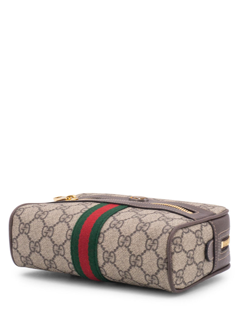 Gucci Beige GG Supreme Canvas Ophidia Web Toiletry Pouch Gucci