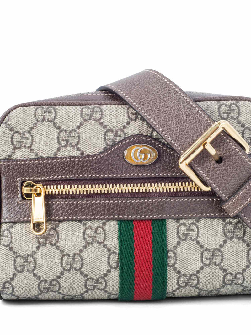 GUCCI Ophidia GG Supreme Canvas Web Belt Bag Brown