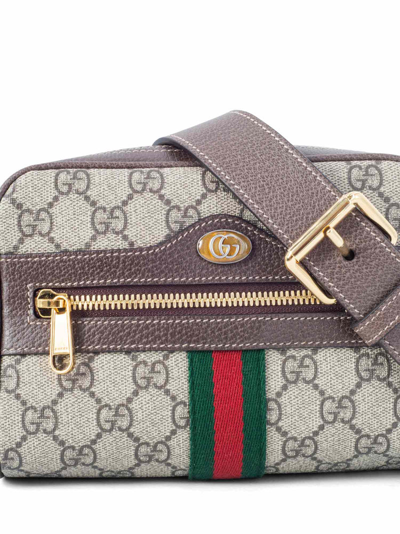 Gucci GG Supreme Ophidia Web Belt Bag Brown-designer resale