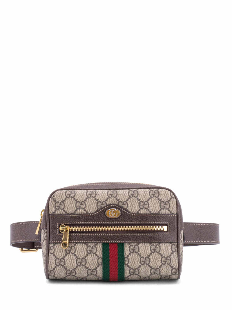 Gucci GG Supreme Ophidia Web Belt Bag Brown