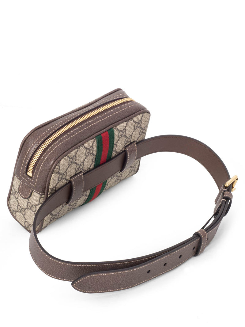 Gucci GG Supreme Ophidia Web Belt Bag Brown