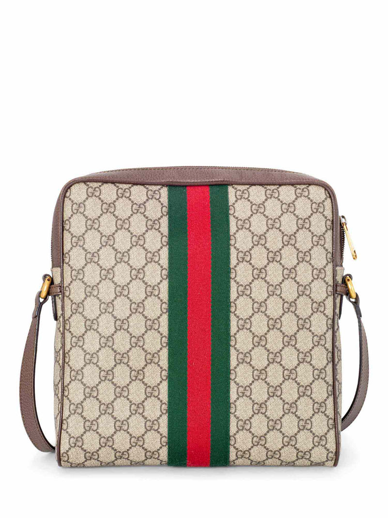 Gucci GG Supreme Ophidia Web Large Messenger Bag Brown-designer resale
