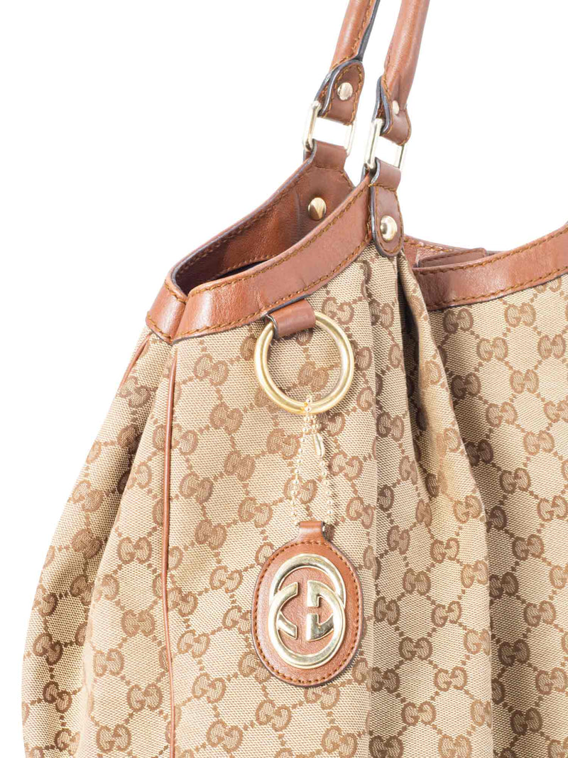 Gucci GG Supreme Sukey Large Hobo Bag Brown