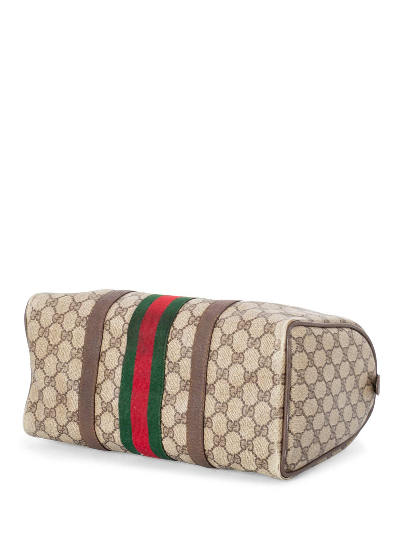 Gucci GG Supreme Web Boston Bag Brown-designer resale