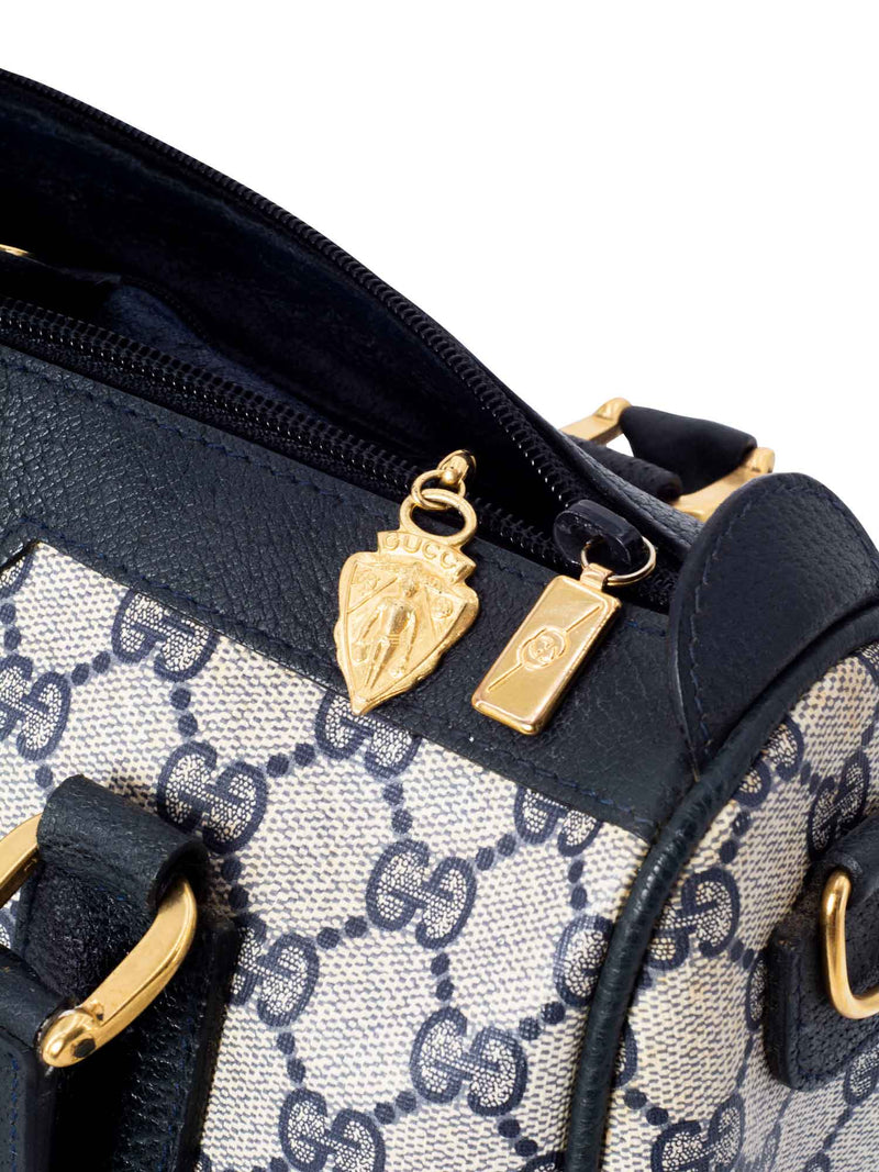 Gucci GG Supreme Web Stripe Boston Bag Blue-designer resale