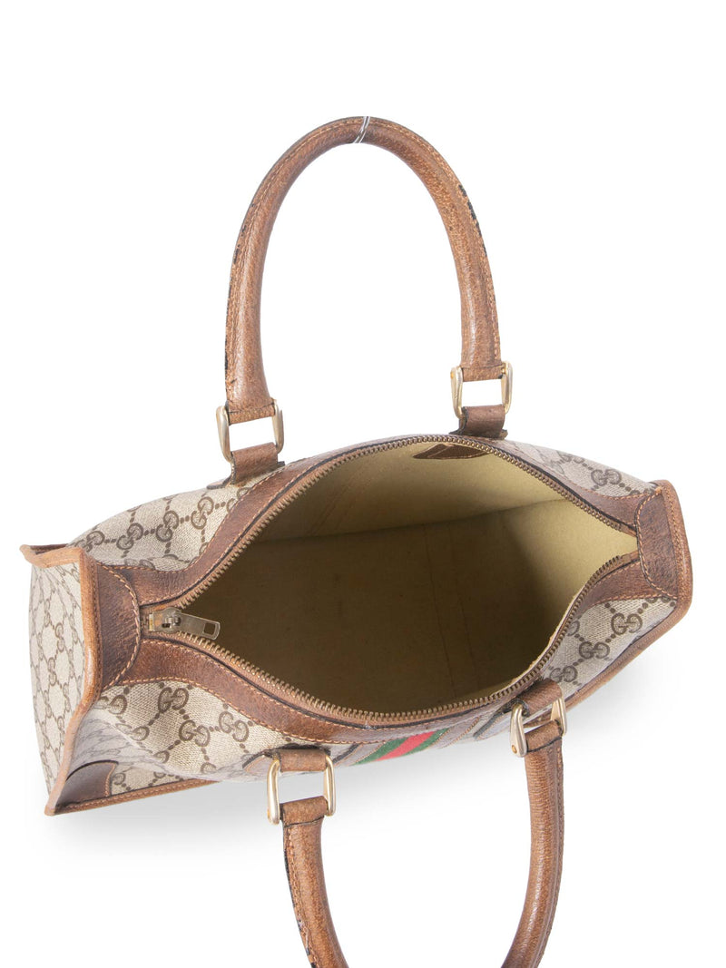 Gucci GG Supreme Web Tote Bag Brown-designer resale