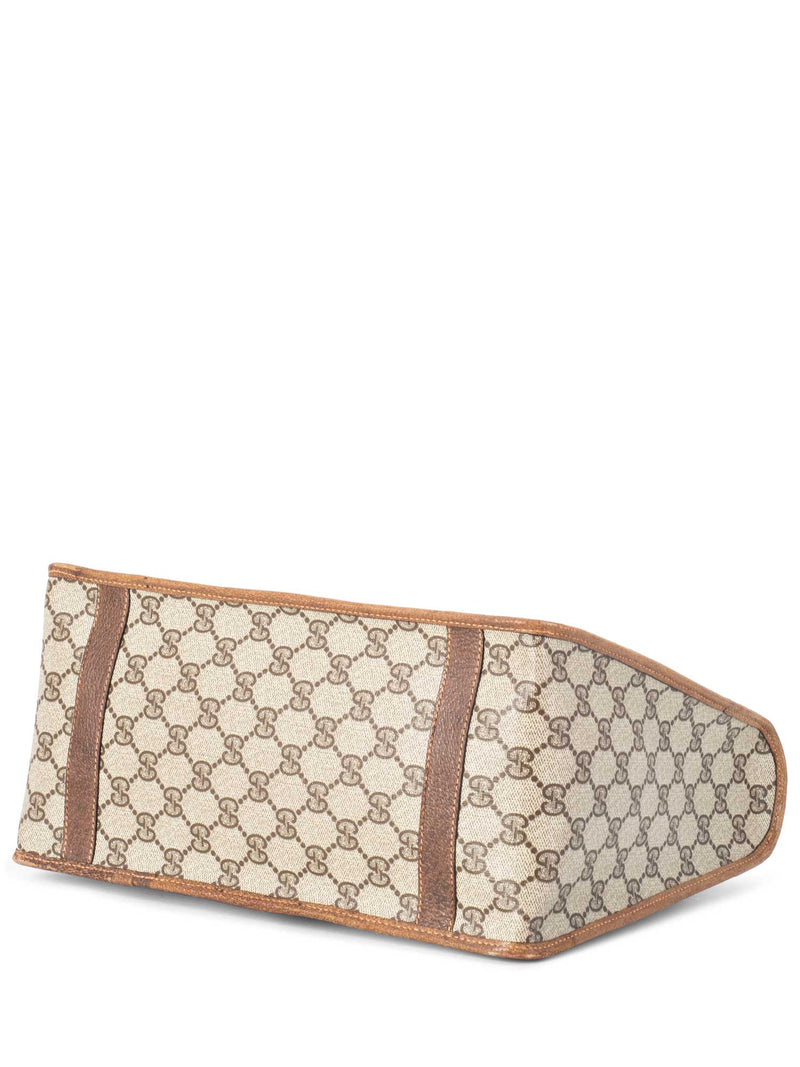 Gucci GG Supreme Web Tote Bag Brown-designer resale