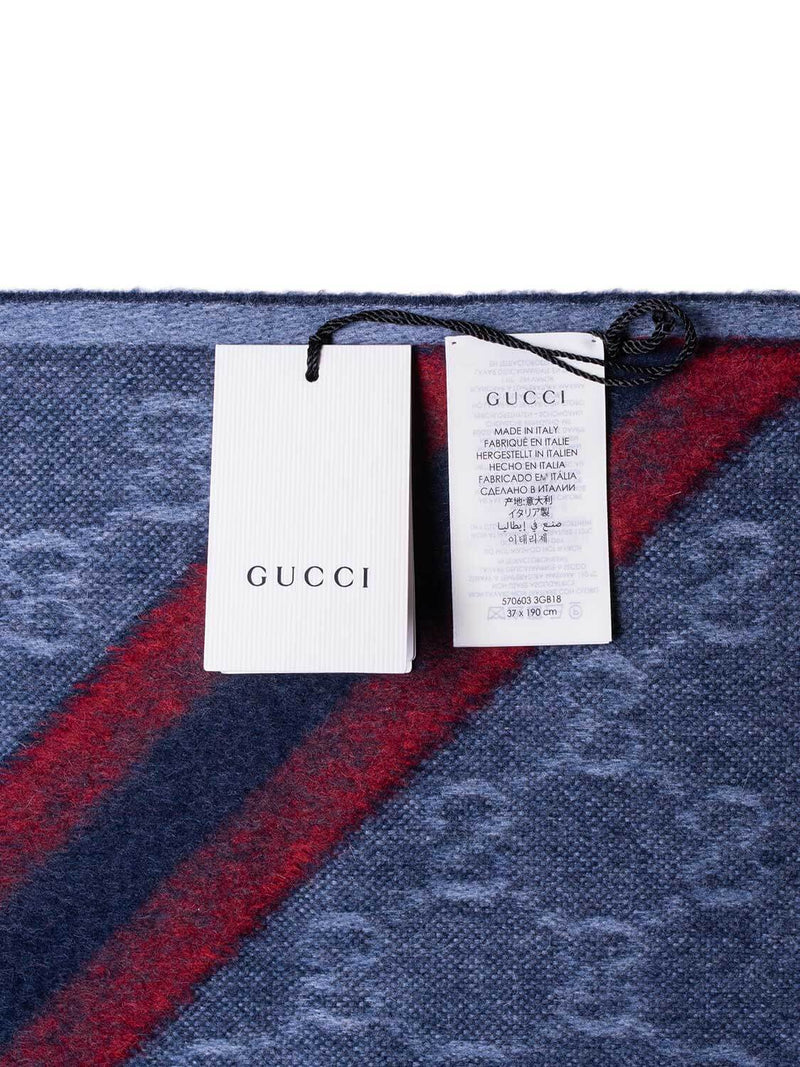 Gucci - Monogram Striped Scarf - Men - Wool - One Size - Black