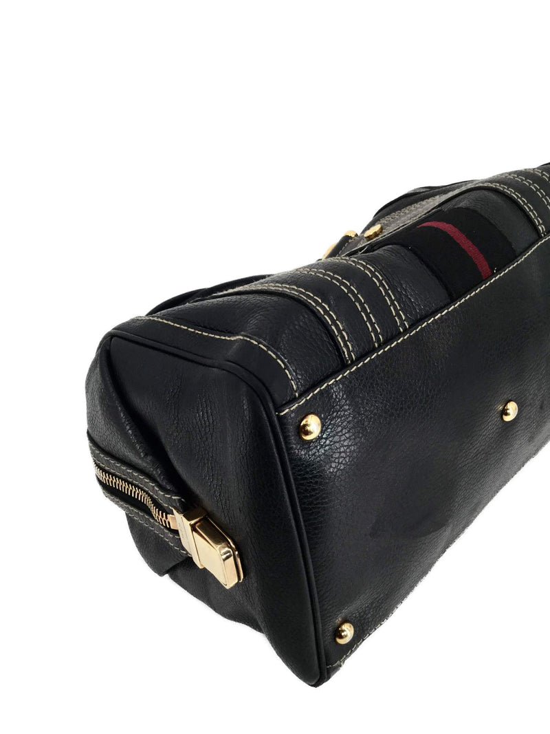 Gucci Leather Aviatrix Medium Boston Bag Black-designer resale