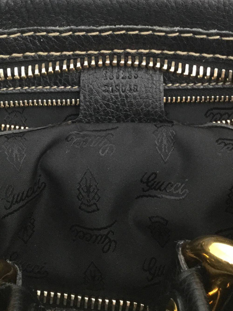 Gucci Leather Aviatrix Medium Boston Bag Black-designer resale