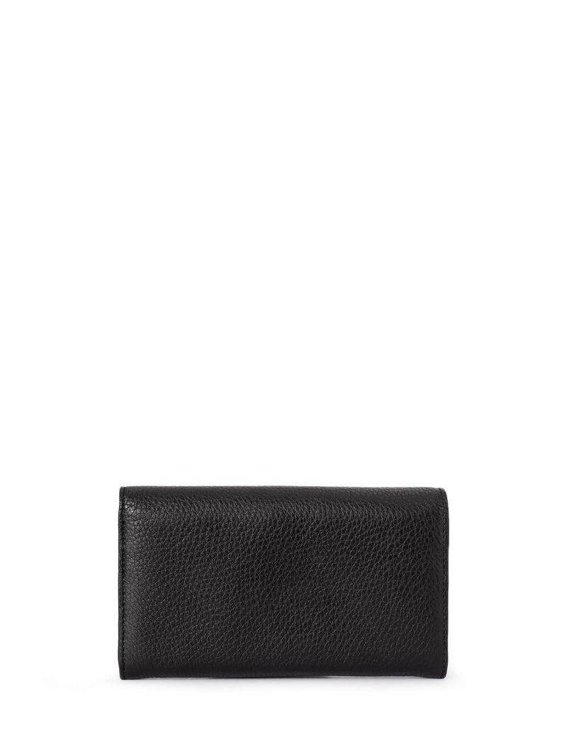 Gucci Leather Bamboo Continental Wallet Black-designer resale