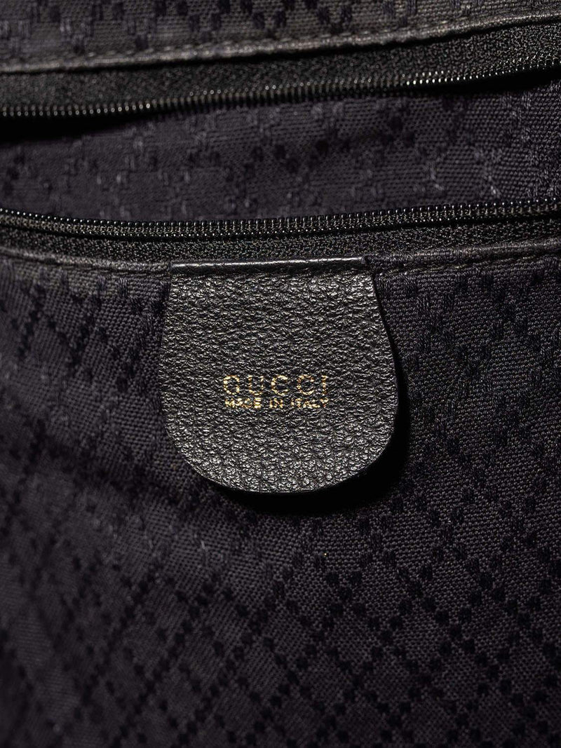 Gucci Leather Bamboo Medium Backpack Black-designer resale