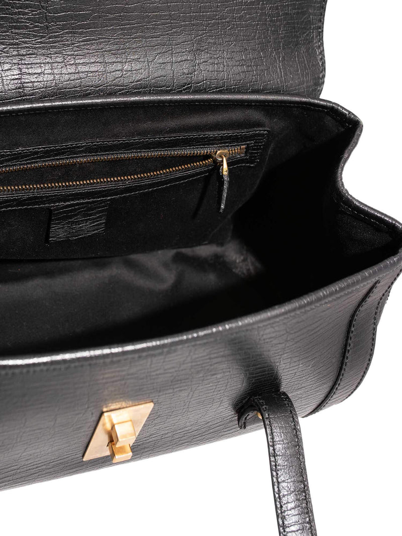 Gucci Leather Bamboo Medium Bullet Bag Black-designer resale