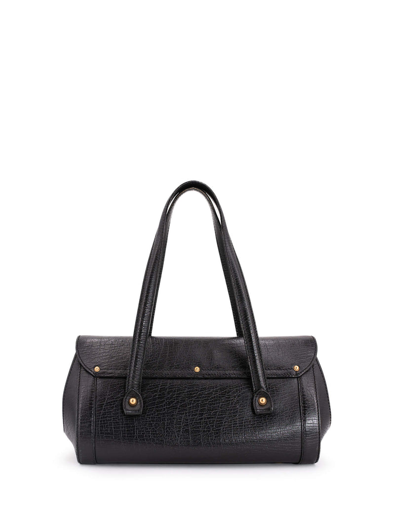 Gucci Leather Bamboo Medium Bullet Bag Black-designer resale