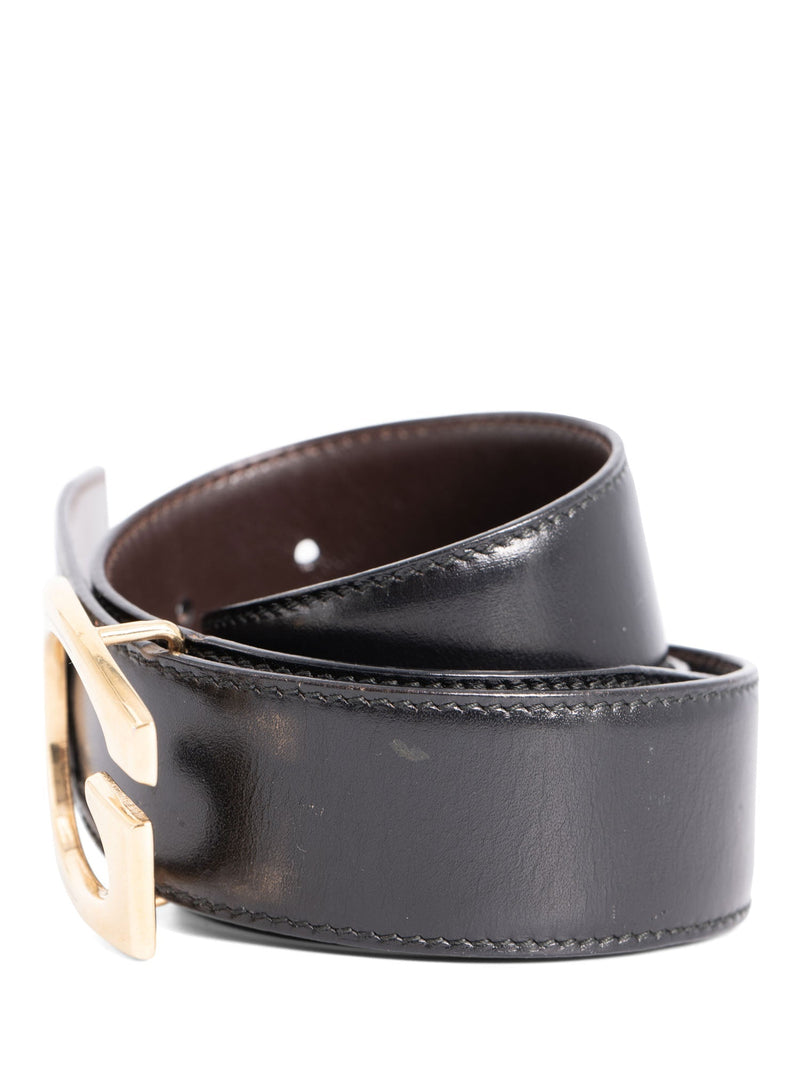 Gucci Leather G Logo Belt Black-designer resale