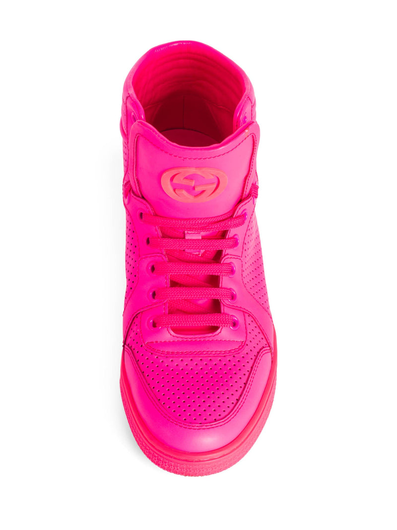 Gucci Leather GG Coda High Top Sneakers Hot Pink-designer resale