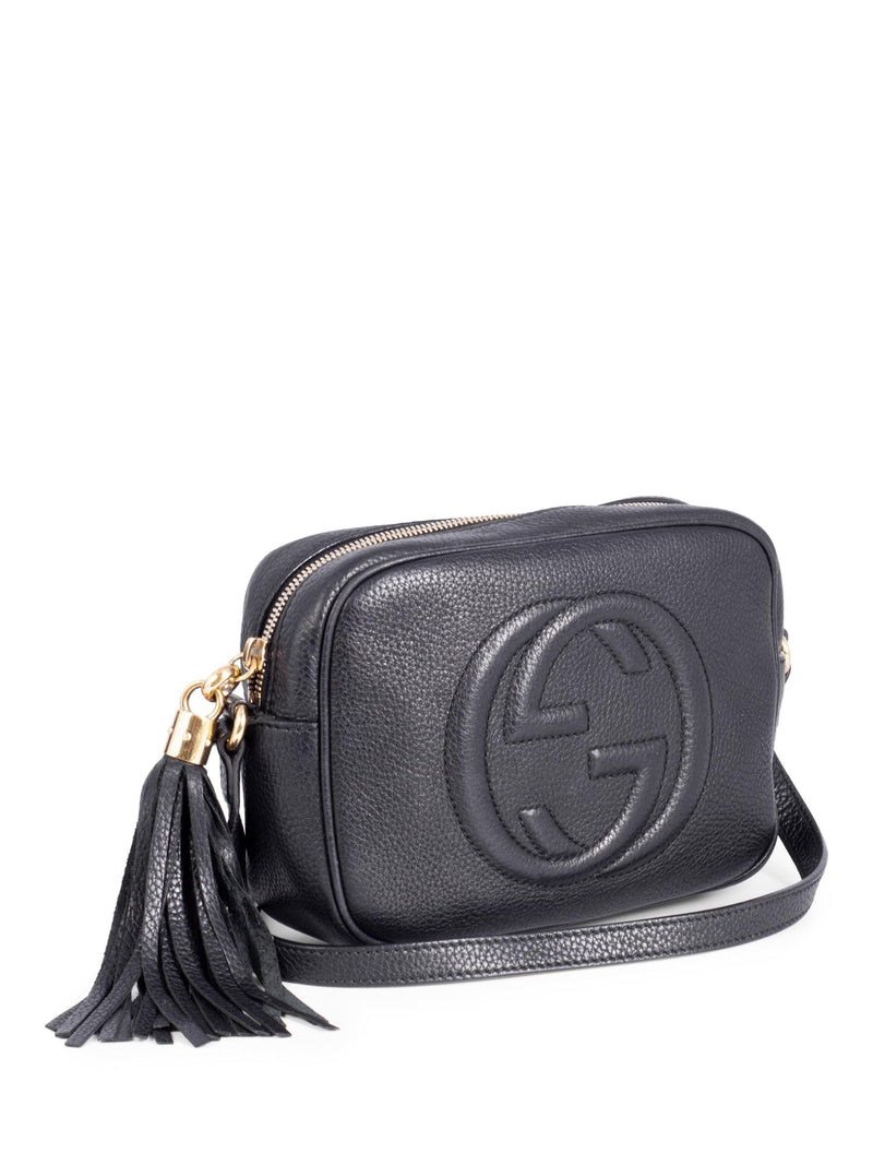 Gucci Leather GG Disco Messenger Bag Black-designer resale