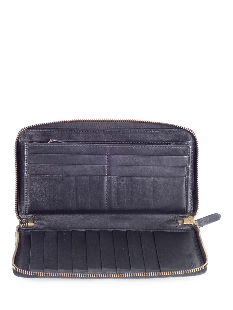 Gucci Leather GG Marmont Continental Zip Around Wallet Black-designer resale