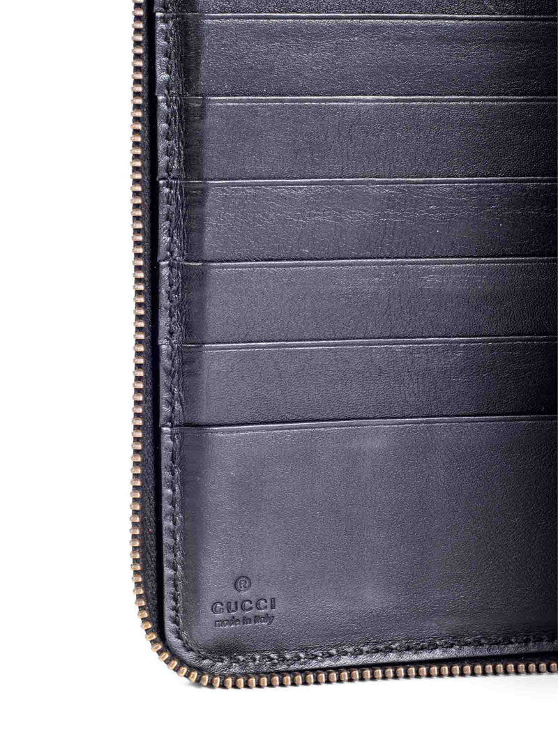 Gucci Leather GG Marmont Continental Zip Around Wallet Black-designer resale