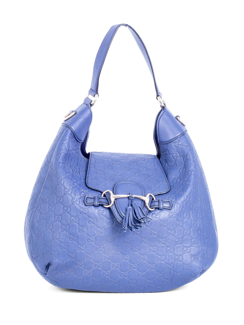 Gucci Leather GG Supreme Jackie-O Hobo Bag Blue-designer resale