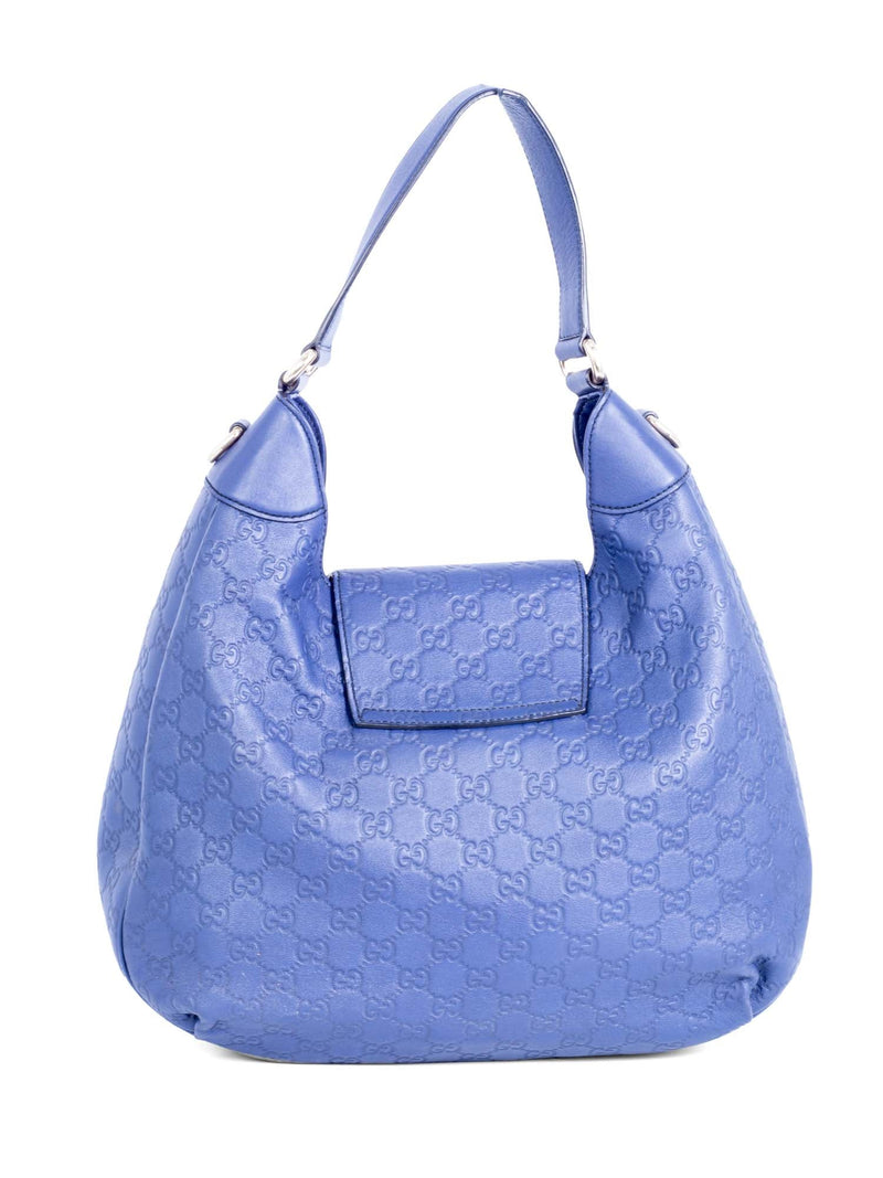 Gucci Leather GG Supreme Jackie-O Hobo Bag Blue-designer resale